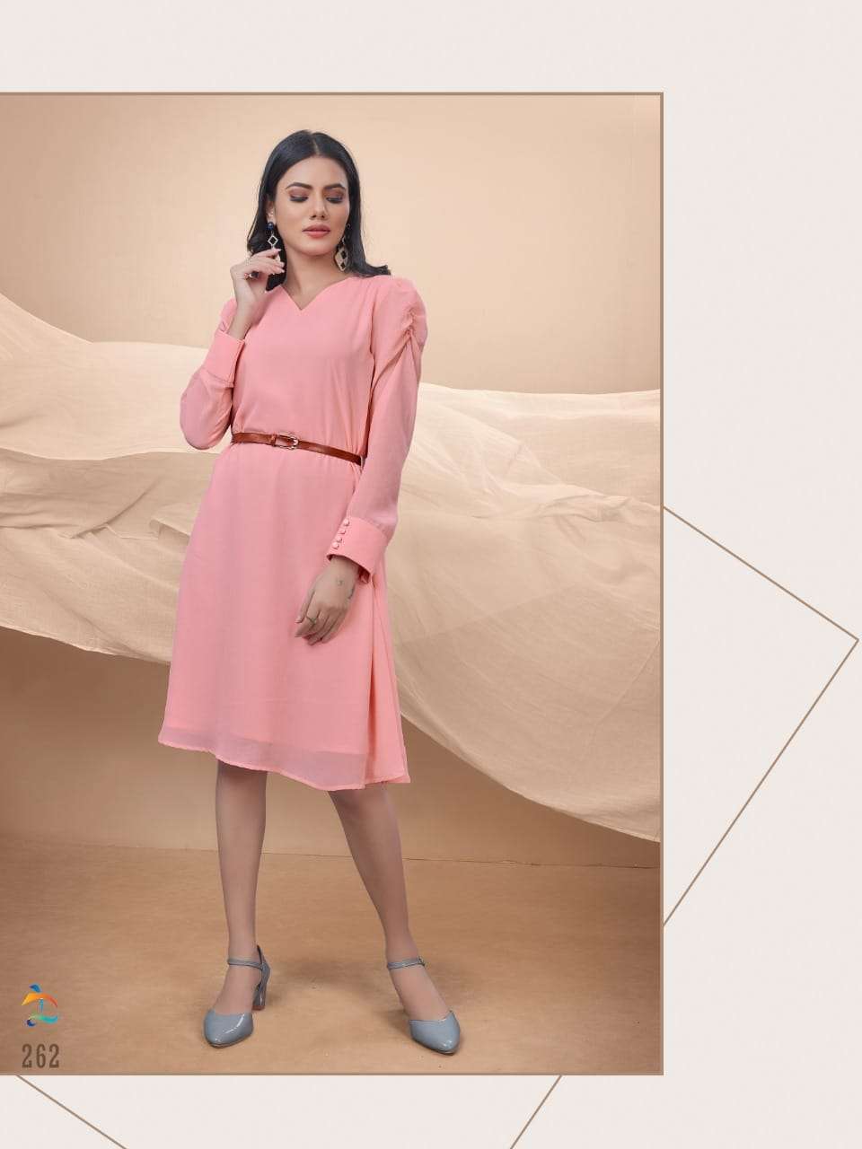 STELLA BY DOVI FASHION 261 TO 265 SERIES DESIGNER STYLISH FANCY COLORFUL BEAUTIFUL PARTY WEAR & ETHNIC WEAR COLLECTION CRUSH GEORGETTE KURTIS AT WHOLESALE PRICE