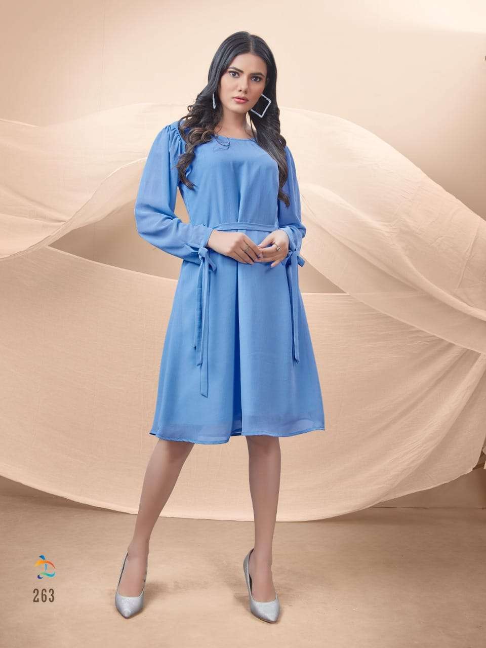 STELLA BY DOVI FASHION 261 TO 265 SERIES DESIGNER STYLISH FANCY COLORFUL BEAUTIFUL PARTY WEAR & ETHNIC WEAR COLLECTION CRUSH GEORGETTE KURTIS AT WHOLESALE PRICE