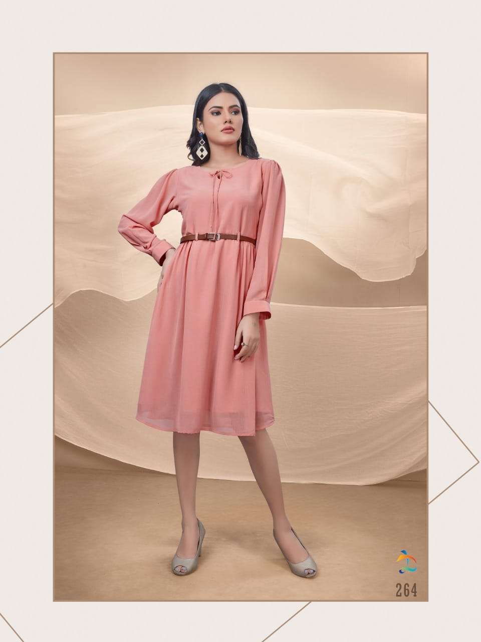STELLA BY DOVI FASHION 261 TO 265 SERIES DESIGNER STYLISH FANCY COLORFUL BEAUTIFUL PARTY WEAR & ETHNIC WEAR COLLECTION CRUSH GEORGETTE KURTIS AT WHOLESALE PRICE