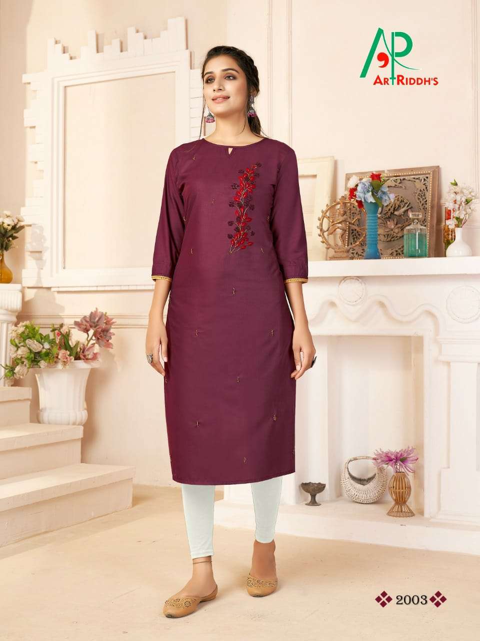 SHRI LEKHA BY ART RIDDHS 2001 TO 2008 SERIES DESIGNER STYLISH FANCY COLORFUL BEAUTIFUL PARTY WEAR & ETHNIC WEAR COLLECTION COTTON VISCOSE KURTIS AT WHOLESALE PRICE
