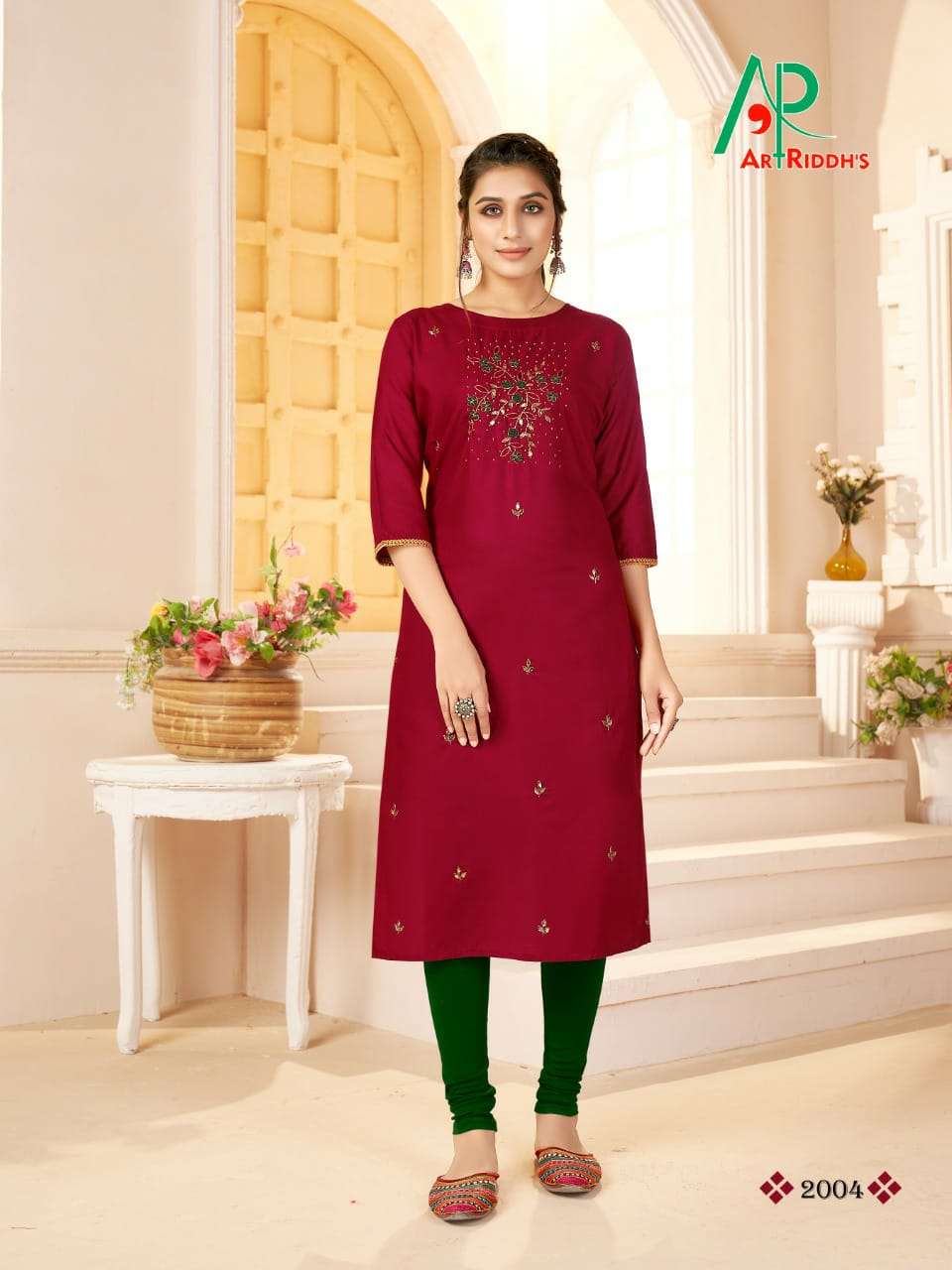 SHRI LEKHA BY ART RIDDHS 2001 TO 2008 SERIES DESIGNER STYLISH FANCY COLORFUL BEAUTIFUL PARTY WEAR & ETHNIC WEAR COLLECTION COTTON VISCOSE KURTIS AT WHOLESALE PRICE