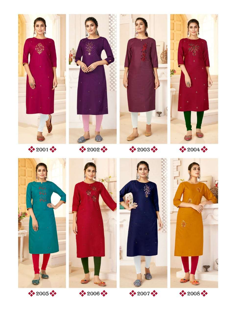 SHRI LEKHA BY ART RIDDHS 2001 TO 2008 SERIES DESIGNER STYLISH FANCY COLORFUL BEAUTIFUL PARTY WEAR & ETHNIC WEAR COLLECTION COTTON VISCOSE KURTIS AT WHOLESALE PRICE