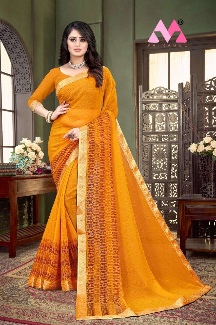 LAKSHMINATH VOL-3 BY VAIRAGEE 301 TO 304 SERIES INDIAN TRADITIONAL WEAR COLLECTION BEAUTIFUL STYLISH FANCY COLORFUL PARTY WEAR & OCCASIONAL WEAR SOFT CHIFFON SAREES AT WHOLESALE PRICE