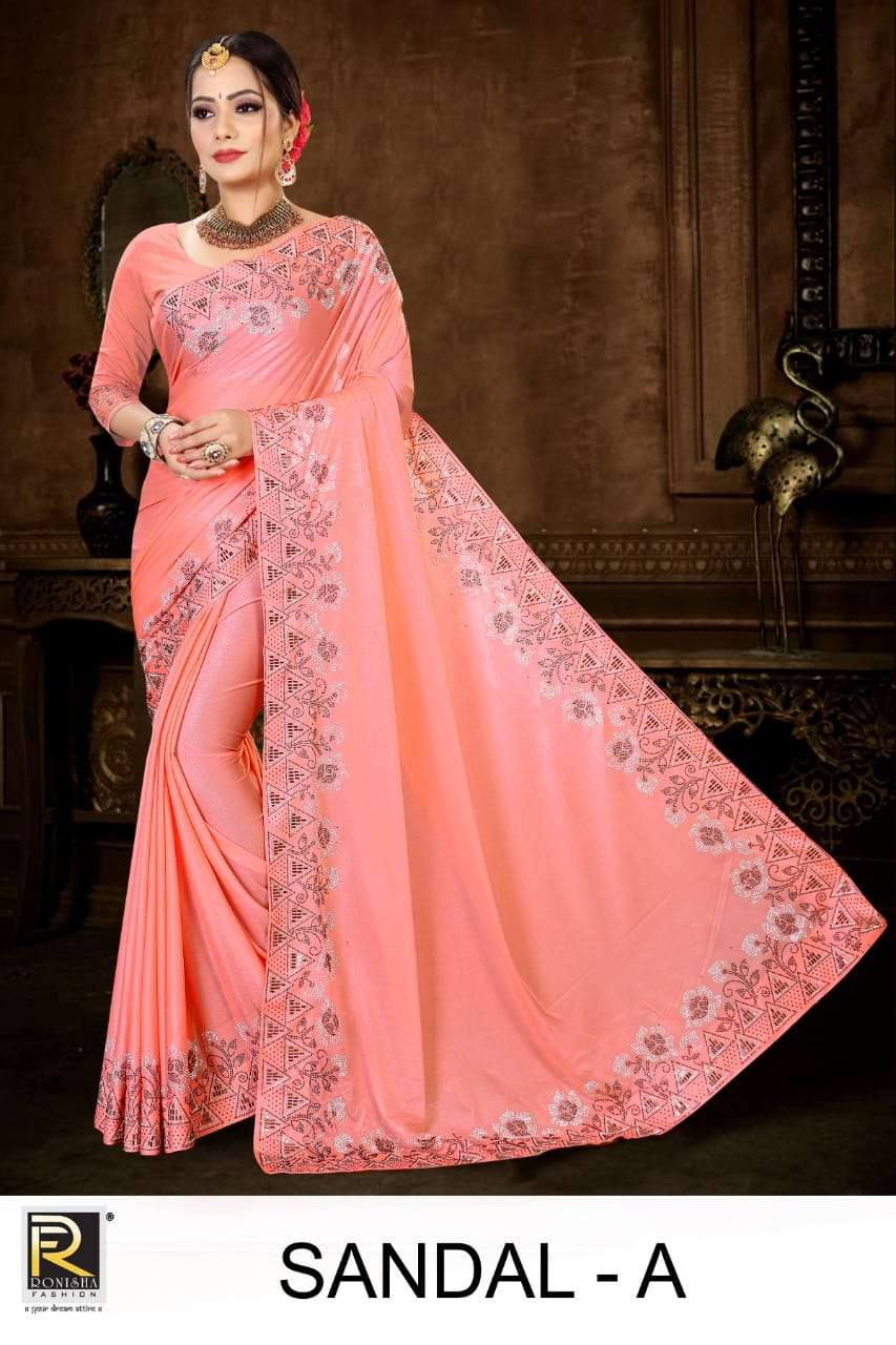 SANDAL BY RONISHA FASHION A TO F SERIES INDIAN TRADITIONAL WEAR COLLECTION BEAUTIFUL STYLISH FANCY COLORFUL PARTY WEAR & OCCASIONAL WEAR HEAVY SWAROVSKI WITH WORK SAREES AT WHOLESALE PRICE