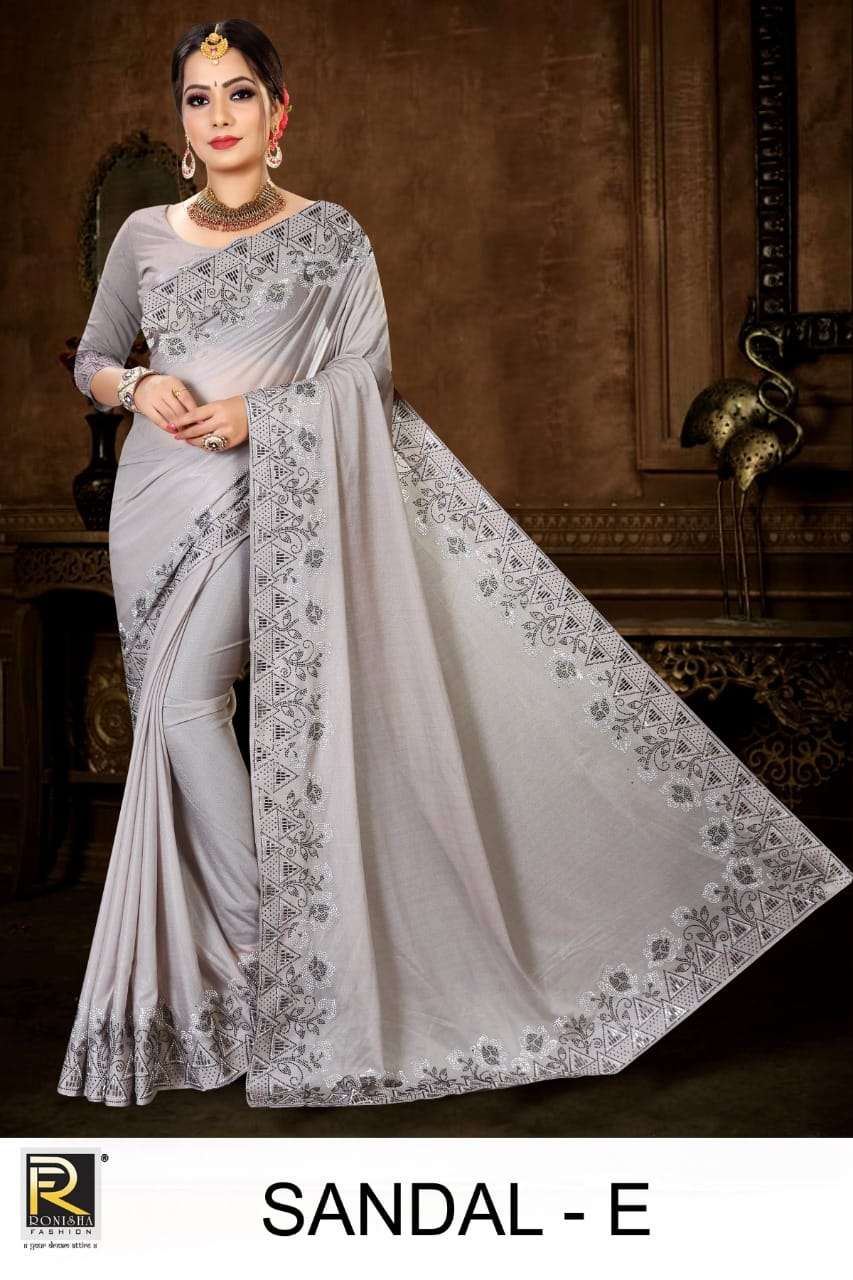 SANDAL BY RONISHA FASHION A TO F SERIES INDIAN TRADITIONAL WEAR COLLECTION BEAUTIFUL STYLISH FANCY COLORFUL PARTY WEAR & OCCASIONAL WEAR HEAVY SWAROVSKI WITH WORK SAREES AT WHOLESALE PRICE