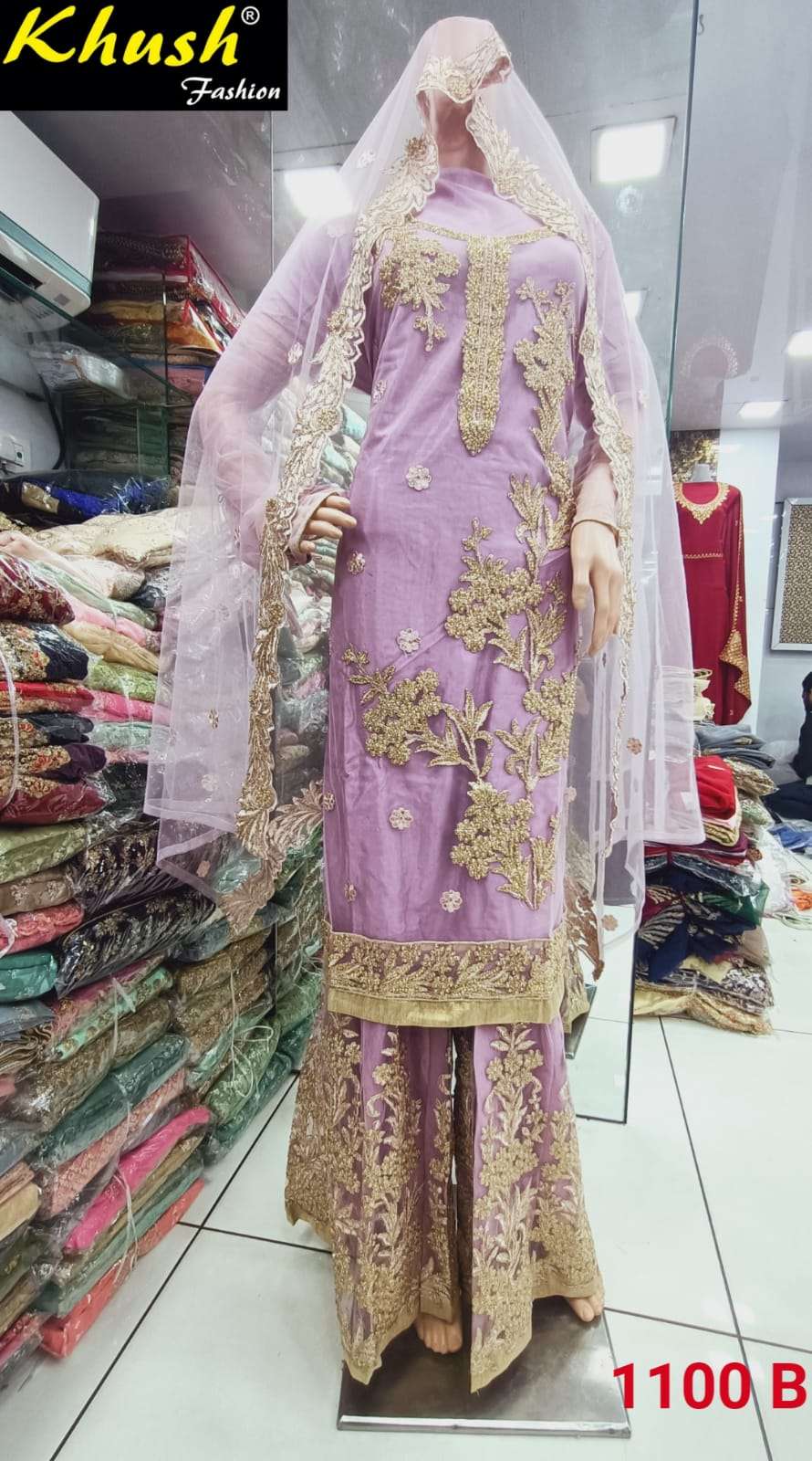 KHUSH 1100 COLOURS BY KHUSH FASHION 1100-A TO 1100-D SERIES BEAUTIFUL SUITS STYLISH COLORFUL FANCY CASUAL WEAR & ETHNIC WEAR NET EMBROIDERED DRESSES AT WHOLESALE PRICE
