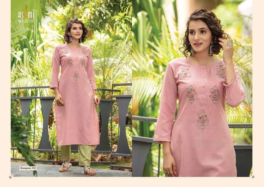KANGANA BY ASHMI 1001 TO 1008 SERIES DESIGNER STYLISH FANCY COLORFUL BEAUTIFUL PARTY WEAR & ETHNIC WEAR COLLECTION COTTON EMBROIDERY KURTIS WITH BOTTOM AT WHOLESALE PRICE