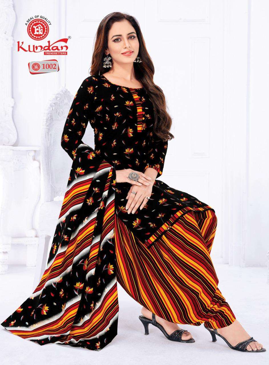 KALASH PATIYALA VOL-10 BY KUNDAN 1001 TO 1018 SERIES INDIAN TRADITIONAL WEAR COLLECTION BEAUTIFUL STYLISH FANCY COLORFUL PARTY WEAR & OCCASIONAL WEAR PURE COTTON PRINT DRESSES AT WHOLESALE PRICE