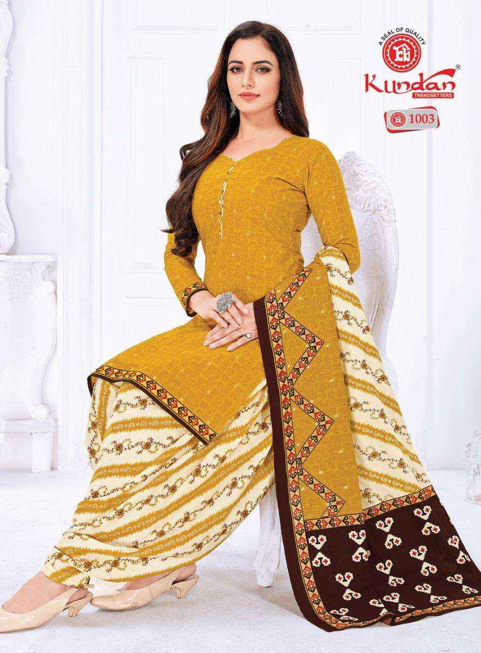 KALASH PATIYALA VOL-10 BY KUNDAN 1001 TO 1018 SERIES INDIAN TRADITIONAL WEAR COLLECTION BEAUTIFUL STYLISH FANCY COLORFUL PARTY WEAR & OCCASIONAL WEAR PURE COTTON PRINT DRESSES AT WHOLESALE PRICE