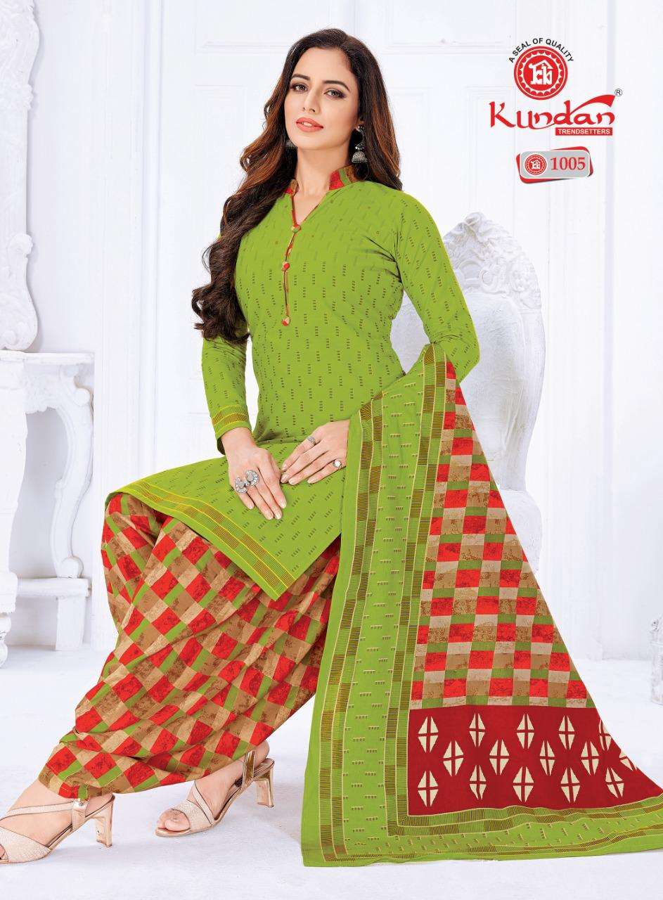 KALASH PATIYALA VOL-10 BY KUNDAN 1001 TO 1018 SERIES INDIAN TRADITIONAL WEAR COLLECTION BEAUTIFUL STYLISH FANCY COLORFUL PARTY WEAR & OCCASIONAL WEAR PURE COTTON PRINT DRESSES AT WHOLESALE PRICE