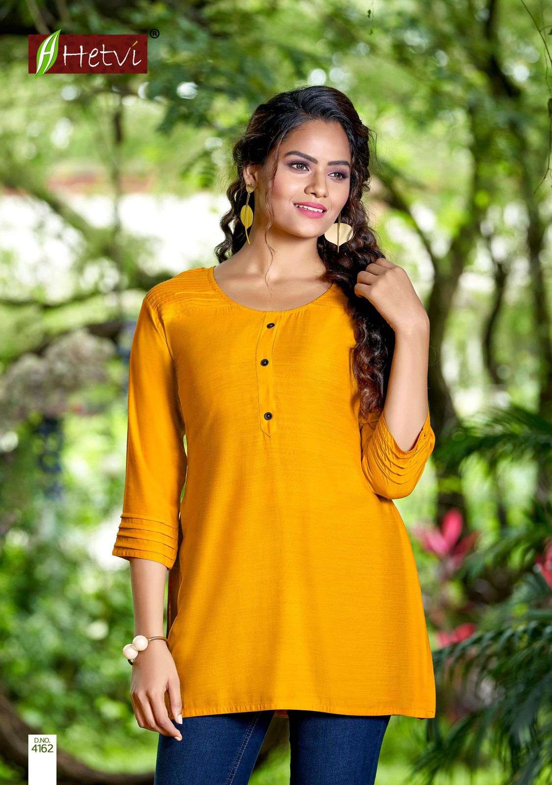 RICHA BY HETVI 4158 TO 4163 SERIES BEAUTIFUL STYLISH FANCY COLORFUL CASUAL WEAR & ETHNIC WEAR HEAVY RAYON SILK TOPS AT WHOLESALE PRICE