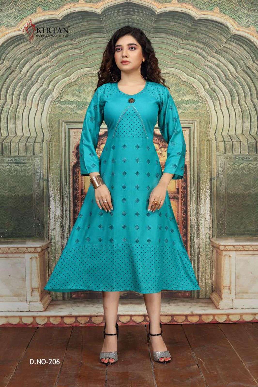 SIYAAHI BY KIRTAN 201 TO 206 SERIES DESIGNER STYLISH FANCY COLORFUL BEAUTIFUL PARTY WEAR & ETHNIC WEAR COLLECTION RAYON PRINT KURTIS AT WHOLESALE PRICE