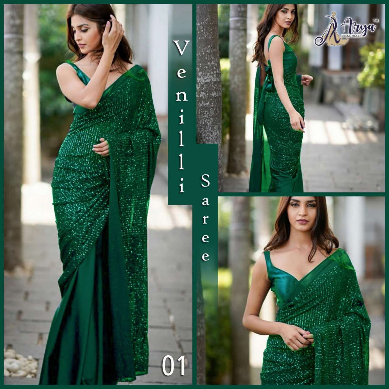 VENILLI BY ARYA DRESS MAKER 01 TO 06 SERIES INDIAN TRADITIONAL WEAR COLLECTION BEAUTIFUL STYLISH FANCY COLORFUL PARTY WEAR & OCCASIONAL WEAR DOLA SILK SAREES AT WHOLESALE PRICE