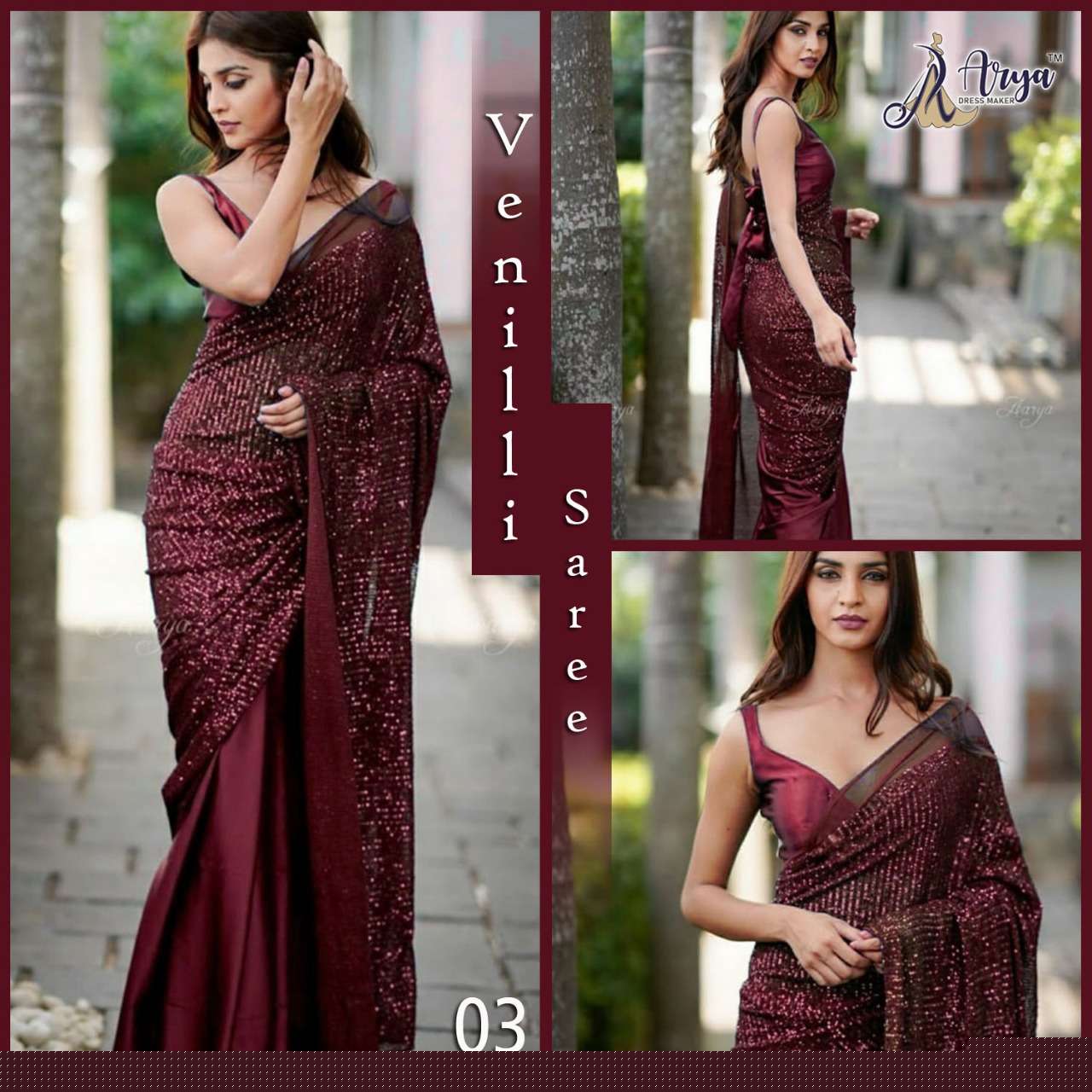 VENILLI BY ARYA DRESS MAKER 01 TO 06 SERIES INDIAN TRADITIONAL WEAR COLLECTION BEAUTIFUL STYLISH FANCY COLORFUL PARTY WEAR & OCCASIONAL WEAR DOLA SILK SAREES AT WHOLESALE PRICE