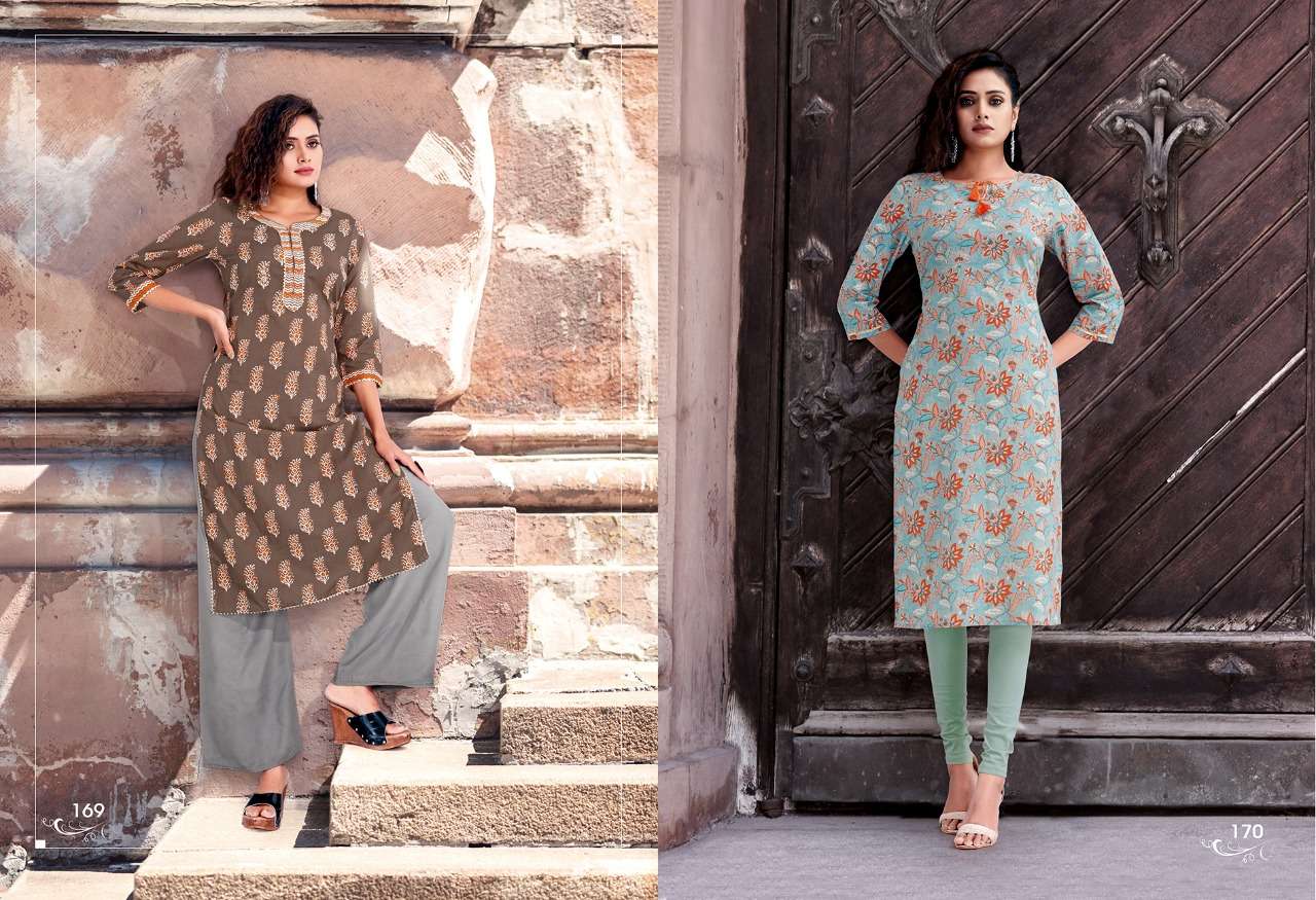 SUMMER BY RADHAK FASHION 165 TO 174 SERIES DESIGNER STYLISH FANCY COLORFUL BEAUTIFUL PARTY WEAR & ETHNIC WEAR COLLECTION COTTON PRINT KURTIS AT WHOLESALE PRICE
