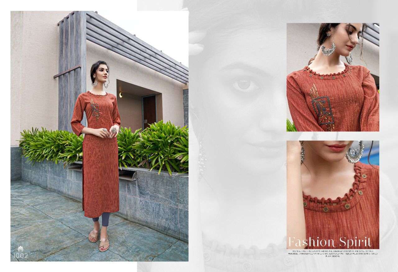 SWEDEN BY SWEETY FASHION 1001 TO 1006 SERIES DESIGNER STYLISH FANCY COLORFUL BEAUTIFUL PARTY WEAR & ETHNIC WEAR COLLECTION RAYON WITH WORK KURTIS AT WHOLESALE PRICE