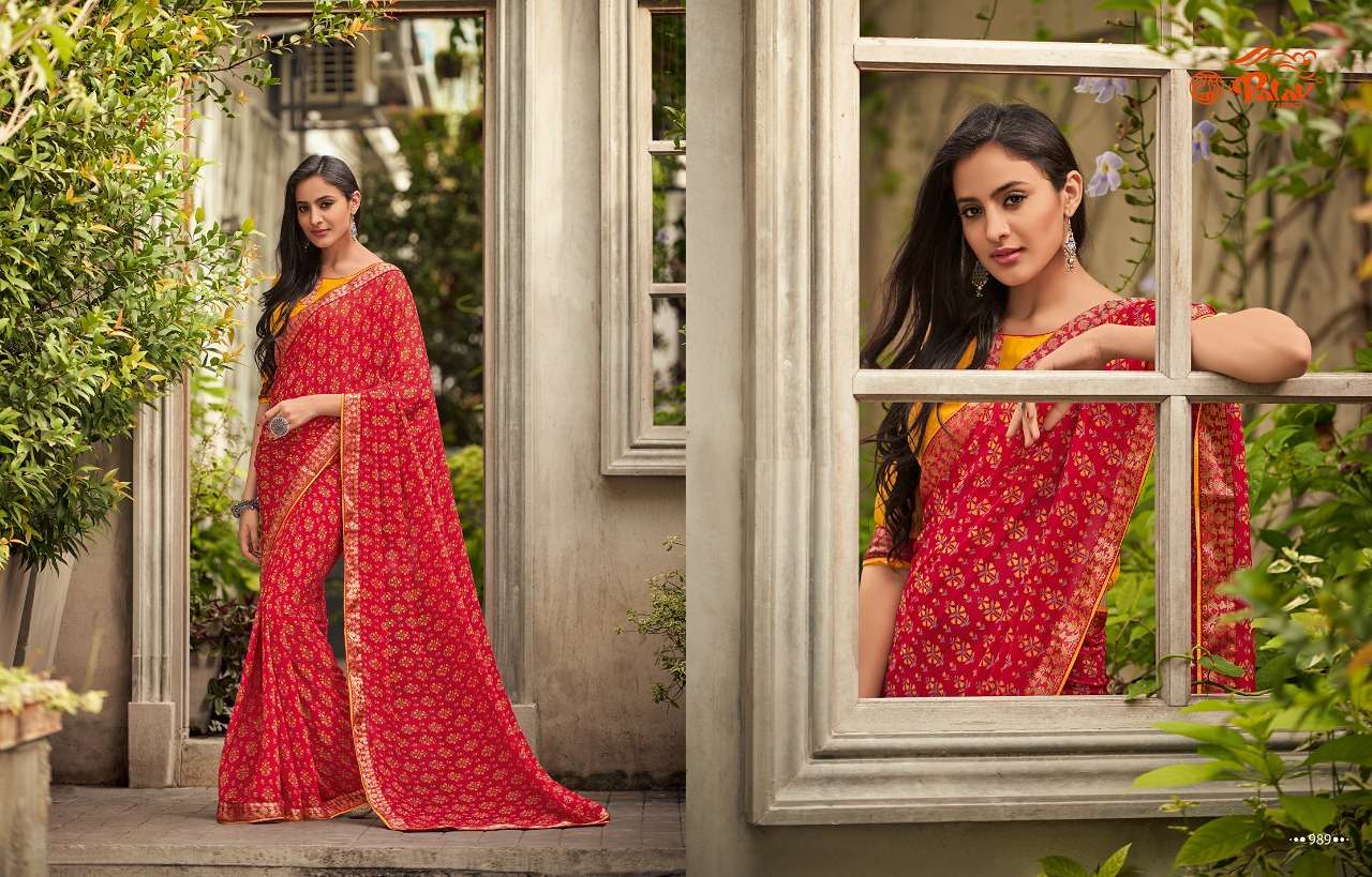 PATRALEKHA VOL-9 BY PALAV INDIAN TRADITIONAL WEAR COLLECTION BEAUTIFUL STYLISH FANCY COLORFUL PARTY WEAR & OCCASIONAL WEAR GEORGETTE SAREES AT WHOLESALE PRICE