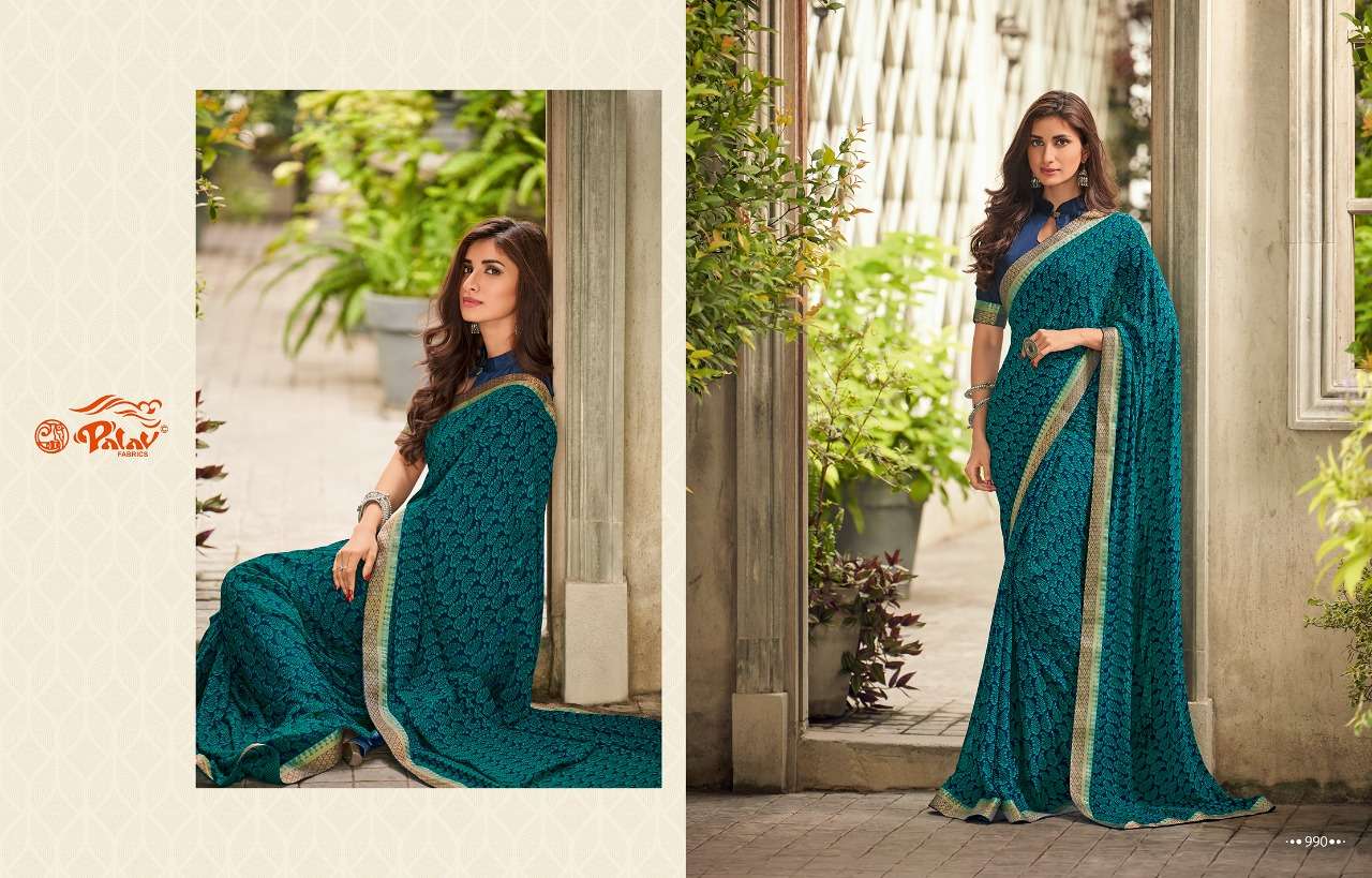 PATRALEKHA VOL-9 BY PALAV INDIAN TRADITIONAL WEAR COLLECTION BEAUTIFUL STYLISH FANCY COLORFUL PARTY WEAR & OCCASIONAL WEAR GEORGETTE SAREES AT WHOLESALE PRICE