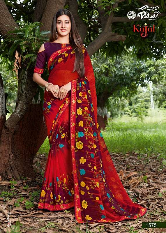 KAJAL BY PALAV 1575 TO 1584 SERIES INDIAN TRADITIONAL WEAR COLLECTION BEAUTIFUL STYLISH FANCY COLORFUL PARTY WEAR & OCCASIONAL WEAR GEORGETTE SAREES AT WHOLESALE PRICE