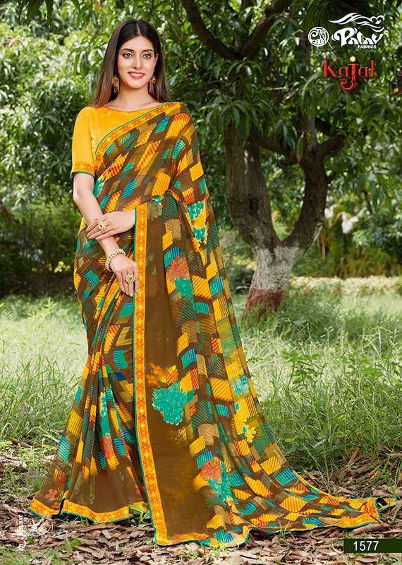 KAJAL BY PALAV 1575 TO 1584 SERIES INDIAN TRADITIONAL WEAR COLLECTION BEAUTIFUL STYLISH FANCY COLORFUL PARTY WEAR & OCCASIONAL WEAR GEORGETTE SAREES AT WHOLESALE PRICE