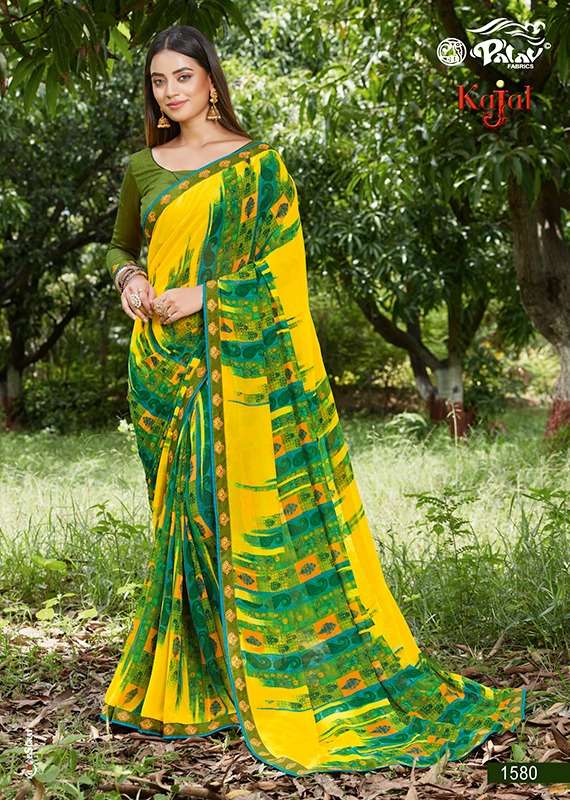 KAJAL BY PALAV 1575 TO 1584 SERIES INDIAN TRADITIONAL WEAR COLLECTION BEAUTIFUL STYLISH FANCY COLORFUL PARTY WEAR & OCCASIONAL WEAR GEORGETTE SAREES AT WHOLESALE PRICE
