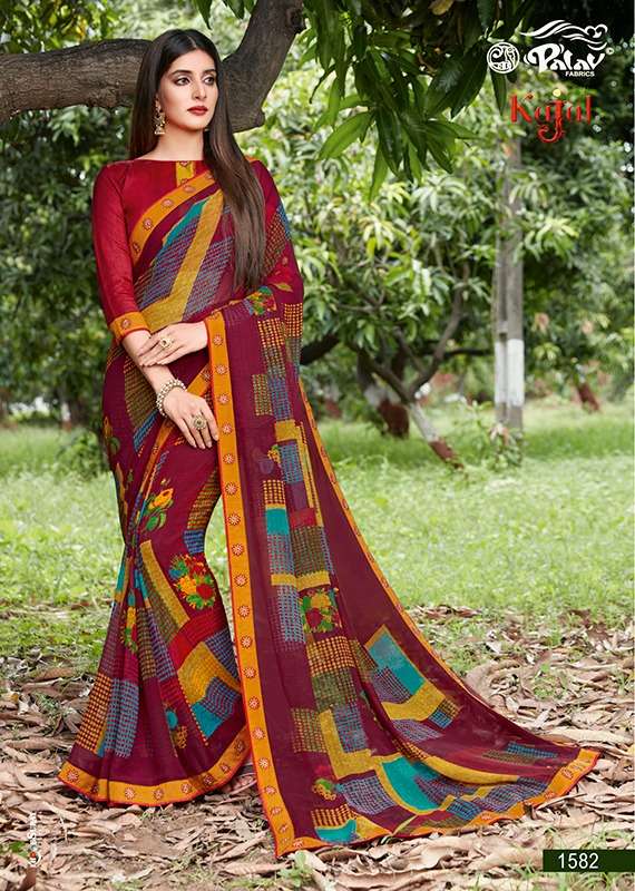 KAJAL BY PALAV 1575 TO 1584 SERIES INDIAN TRADITIONAL WEAR COLLECTION BEAUTIFUL STYLISH FANCY COLORFUL PARTY WEAR & OCCASIONAL WEAR GEORGETTE SAREES AT WHOLESALE PRICE