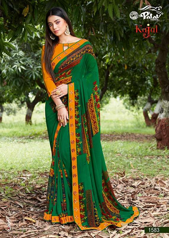KAJAL BY PALAV 1575 TO 1584 SERIES INDIAN TRADITIONAL WEAR COLLECTION BEAUTIFUL STYLISH FANCY COLORFUL PARTY WEAR & OCCASIONAL WEAR GEORGETTE SAREES AT WHOLESALE PRICE