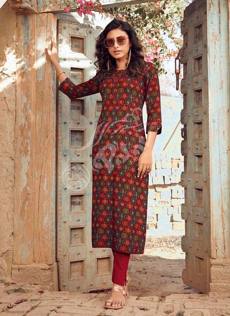 RUKMEE VOL-17 BY PALAV 1750 TO 1759 SERIES DESIGNER STYLISH FANCY COLORFUL BEAUTIFUL PARTY WEAR & ETHNIC WEAR COLLECTION RAYON KURTIS AT WHOLESALE PRICE