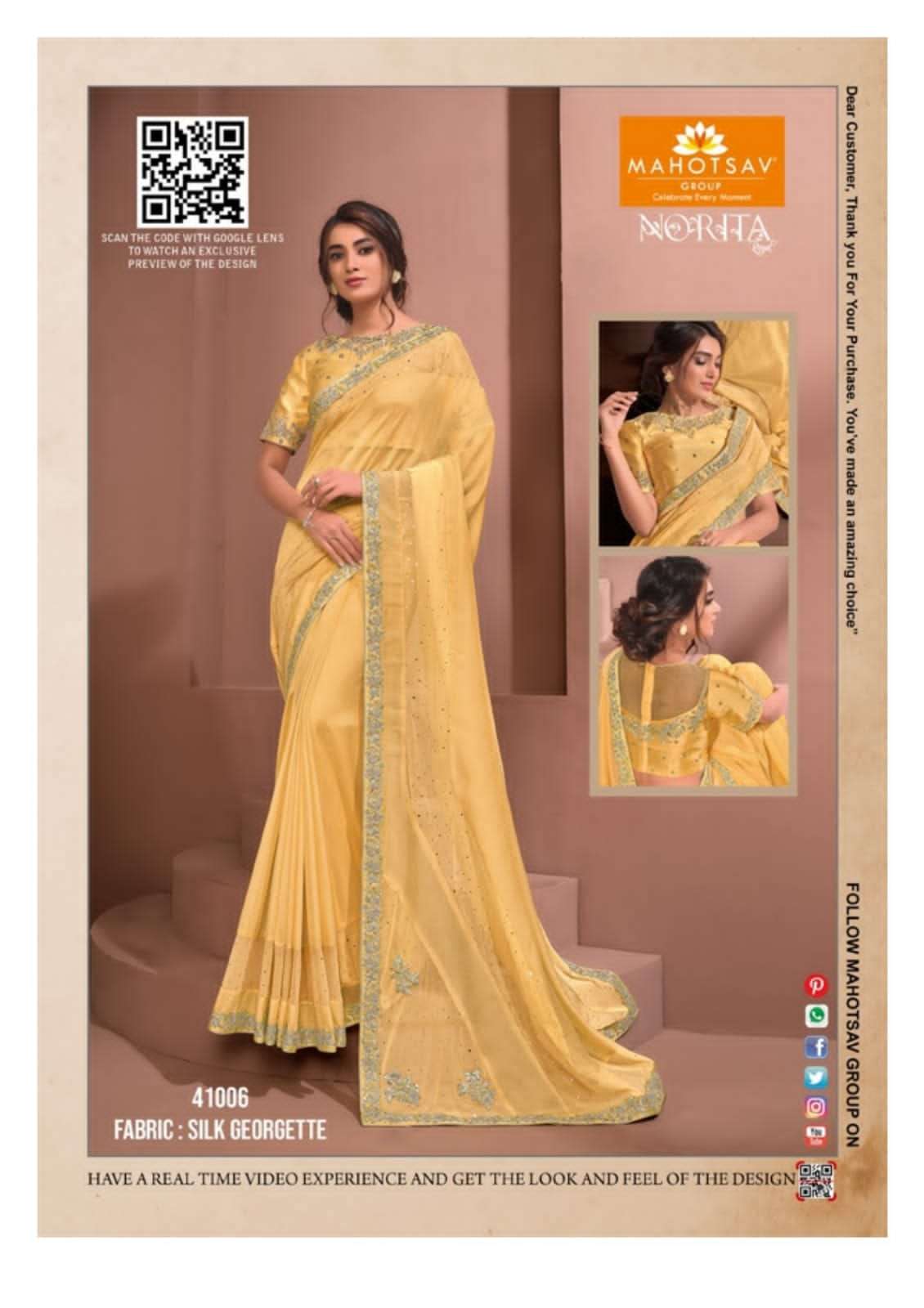 NORITA RAISSA BY MAHOTSAV INDIAN TRADITIONAL WEAR COLLECTION BEAUTIFUL STYLISH FANCY COLORFUL PARTY WEAR & OCCASIONAL WEAR NET SAREES AT WHOLESALE PRICE