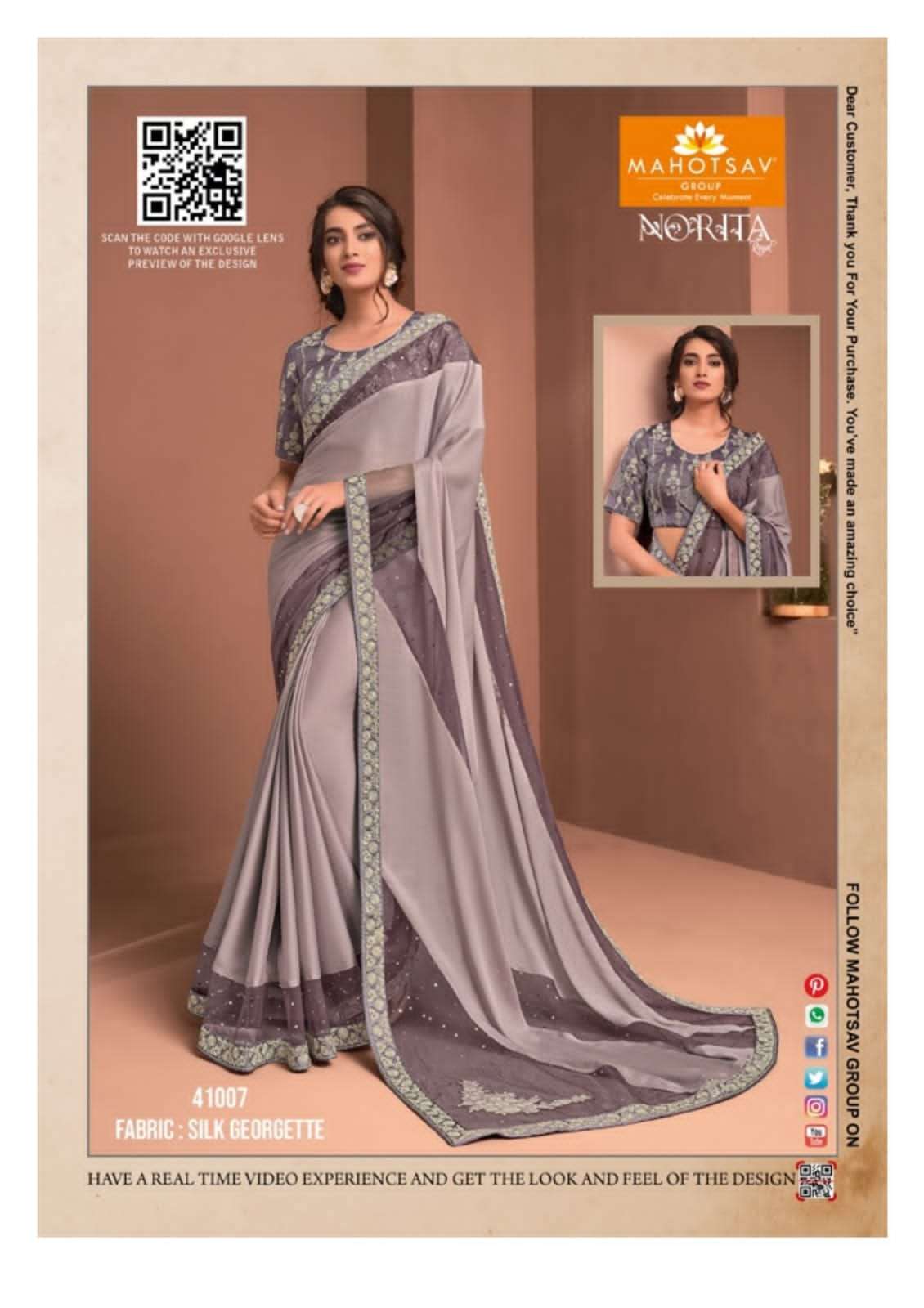 NORITA RAISSA BY MAHOTSAV INDIAN TRADITIONAL WEAR COLLECTION BEAUTIFUL STYLISH FANCY COLORFUL PARTY WEAR & OCCASIONAL WEAR NET SAREES AT WHOLESALE PRICE