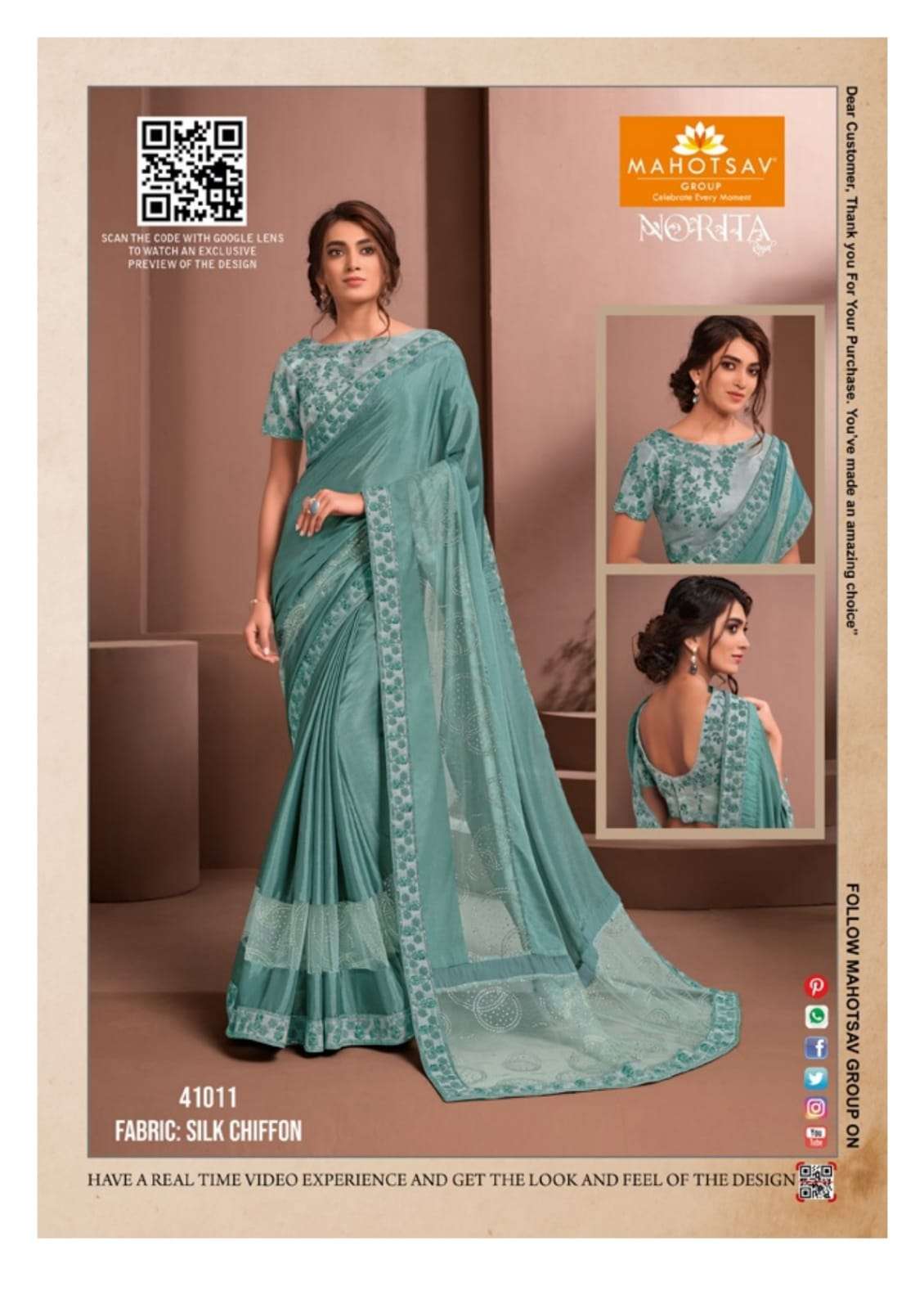 NORITA RAISSA BY MAHOTSAV INDIAN TRADITIONAL WEAR COLLECTION BEAUTIFUL STYLISH FANCY COLORFUL PARTY WEAR & OCCASIONAL WEAR NET SAREES AT WHOLESALE PRICE