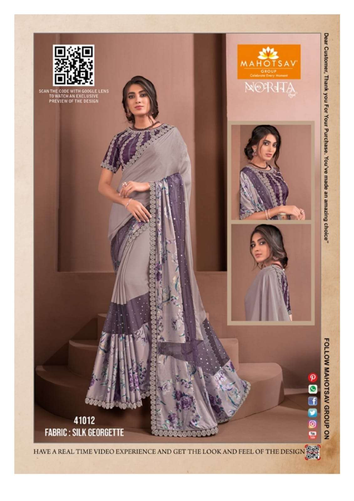 NORITA RAISSA BY MAHOTSAV INDIAN TRADITIONAL WEAR COLLECTION BEAUTIFUL STYLISH FANCY COLORFUL PARTY WEAR & OCCASIONAL WEAR NET SAREES AT WHOLESALE PRICE