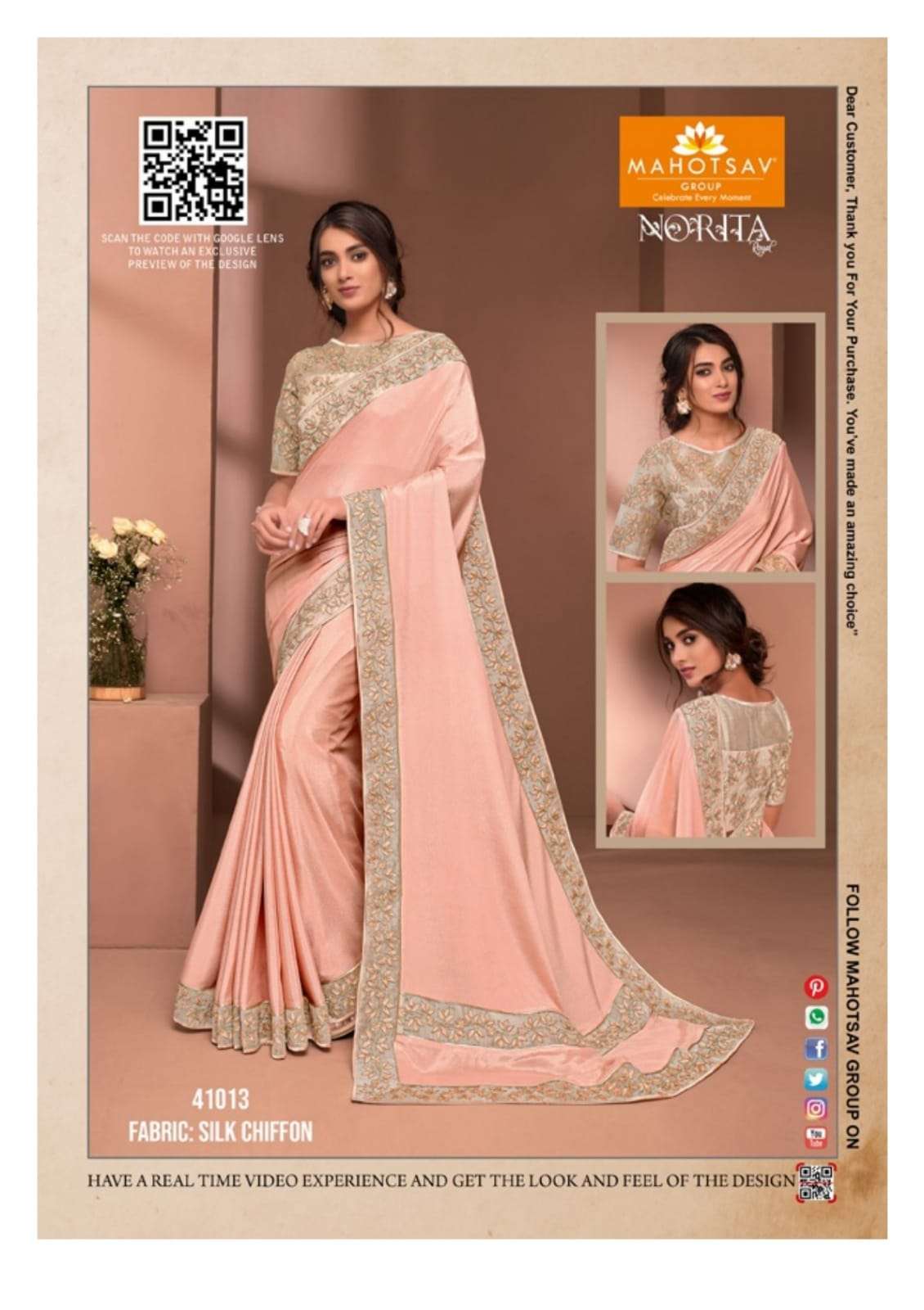 NORITA RAISSA BY MAHOTSAV INDIAN TRADITIONAL WEAR COLLECTION BEAUTIFUL STYLISH FANCY COLORFUL PARTY WEAR & OCCASIONAL WEAR NET SAREES AT WHOLESALE PRICE
