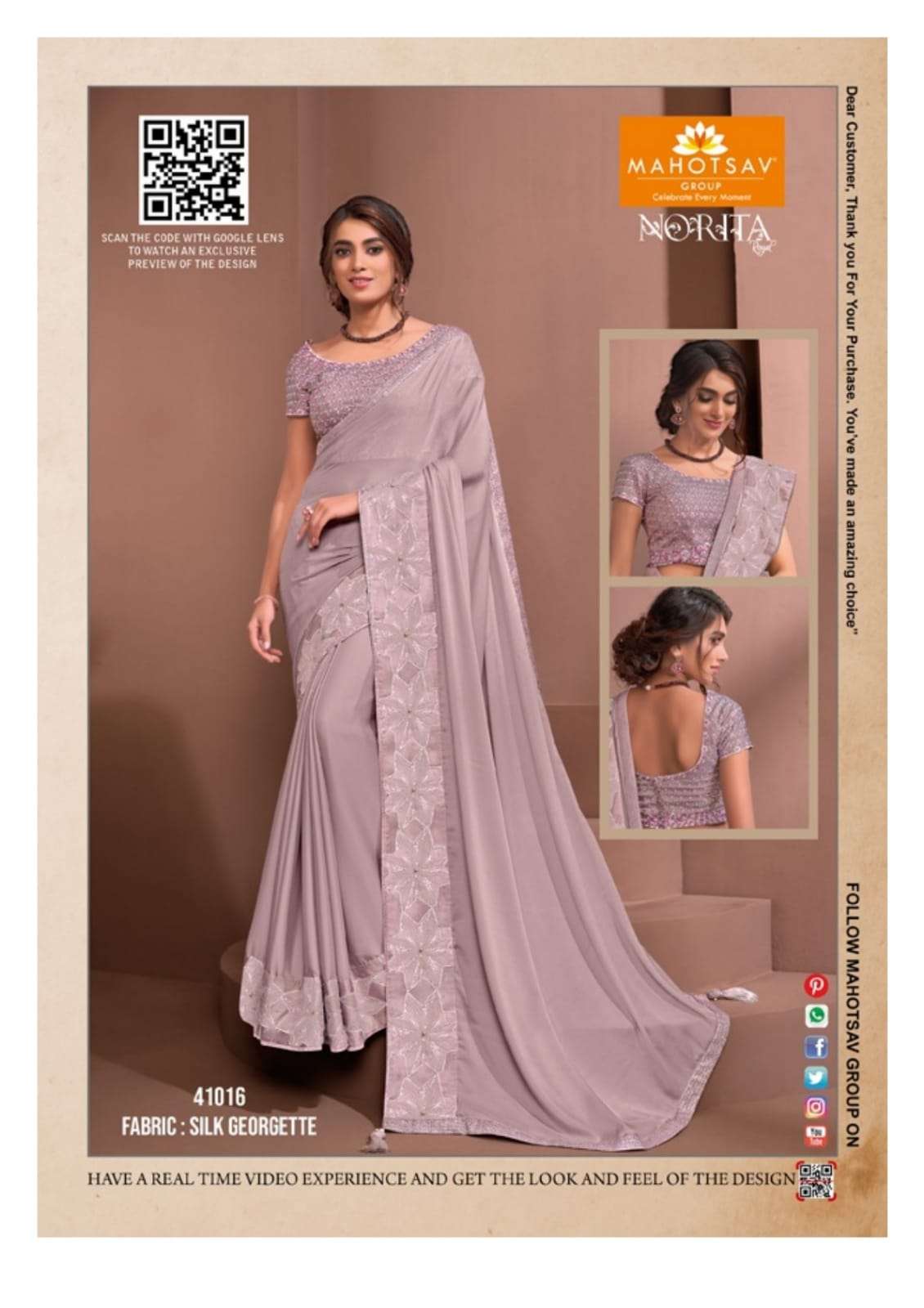 NORITA RAISSA BY MAHOTSAV INDIAN TRADITIONAL WEAR COLLECTION BEAUTIFUL STYLISH FANCY COLORFUL PARTY WEAR & OCCASIONAL WEAR NET SAREES AT WHOLESALE PRICE