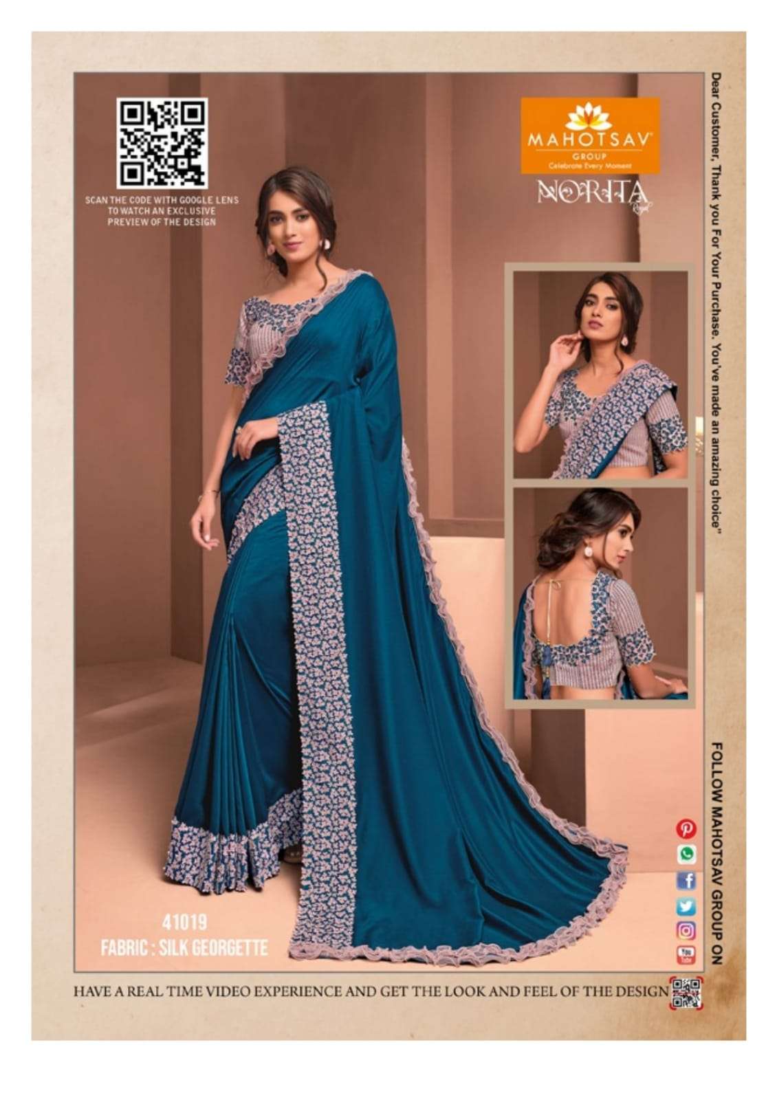 NORITA RAISSA BY MAHOTSAV INDIAN TRADITIONAL WEAR COLLECTION BEAUTIFUL STYLISH FANCY COLORFUL PARTY WEAR & OCCASIONAL WEAR NET SAREES AT WHOLESALE PRICE