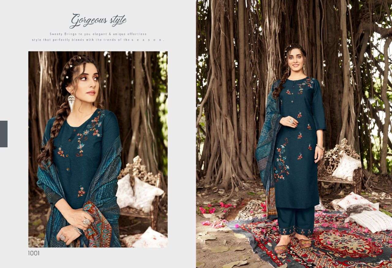 BARLIN BY SWEETY FASHION 1001 TO 1006 SERIES BEAUTIFUL SUITS COLORFUL STYLISH FANCY CASUAL WEAR & ETHNIC WEAR LIQUID DRESSES AT WHOLESALE PRICE