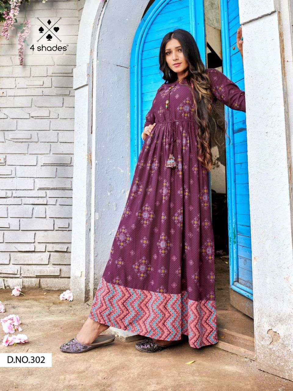 SUNDARI VOL-3 BY 4 SHADES 301 TO 308 SERIES BEAUTIFUL STYLISH FANCY COLORFUL CASUAL WEAR & ETHNIC WEAR RAYON PRINT GOWNS AT WHOLESALE PRICE