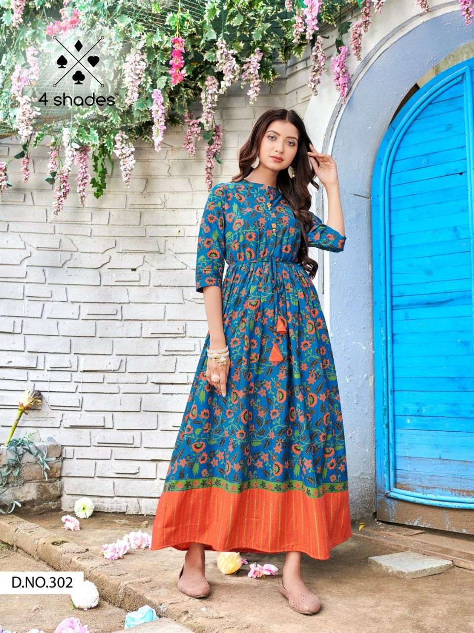 SUNDARI VOL-3 BY 4 SHADES 301 TO 308 SERIES BEAUTIFUL STYLISH FANCY COLORFUL CASUAL WEAR & ETHNIC WEAR RAYON PRINT GOWNS AT WHOLESALE PRICE