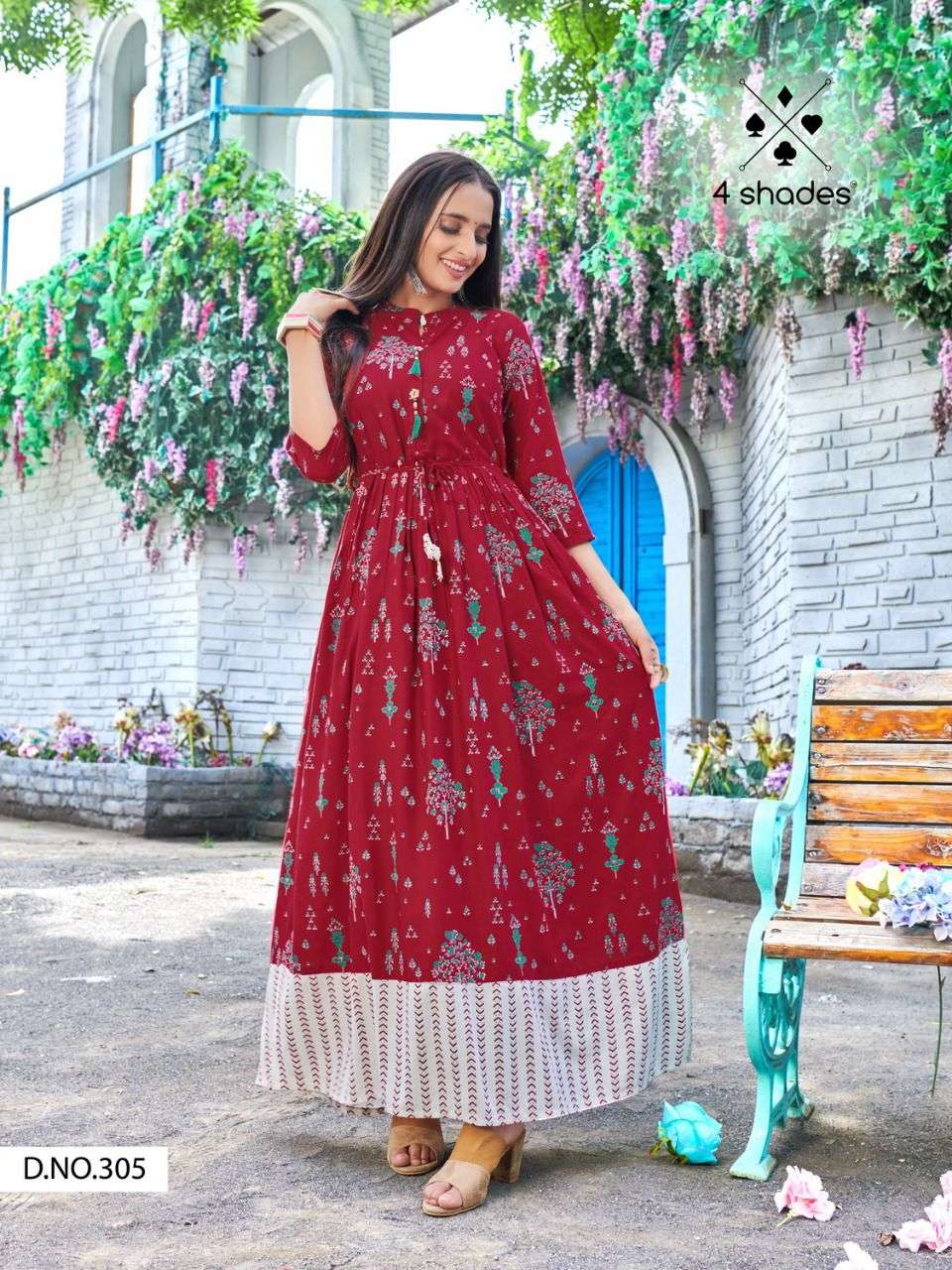 SUNDARI VOL-3 BY 4 SHADES 301 TO 308 SERIES BEAUTIFUL STYLISH FANCY COLORFUL CASUAL WEAR & ETHNIC WEAR RAYON PRINT GOWNS AT WHOLESALE PRICE