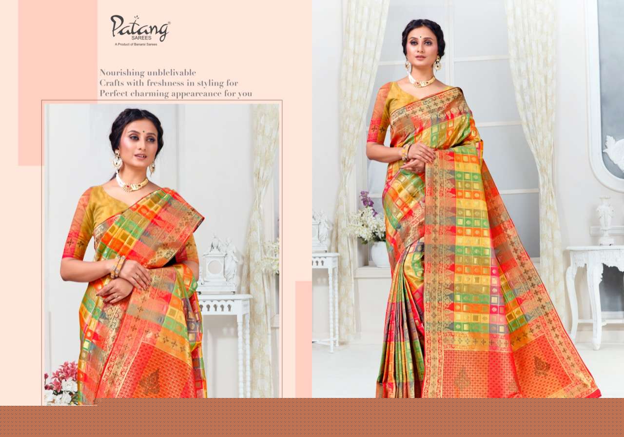 SURYAVANSHI BY PATANG SAREES 6281 TO 6286 SERIES INDIAN TRADITIONAL WEAR COLLECTION BEAUTIFUL STYLISH FANCY COLORFUL PARTY WEAR & OCCASIONAL WEAR SILK SAREES AT WHOLESALE PRICE