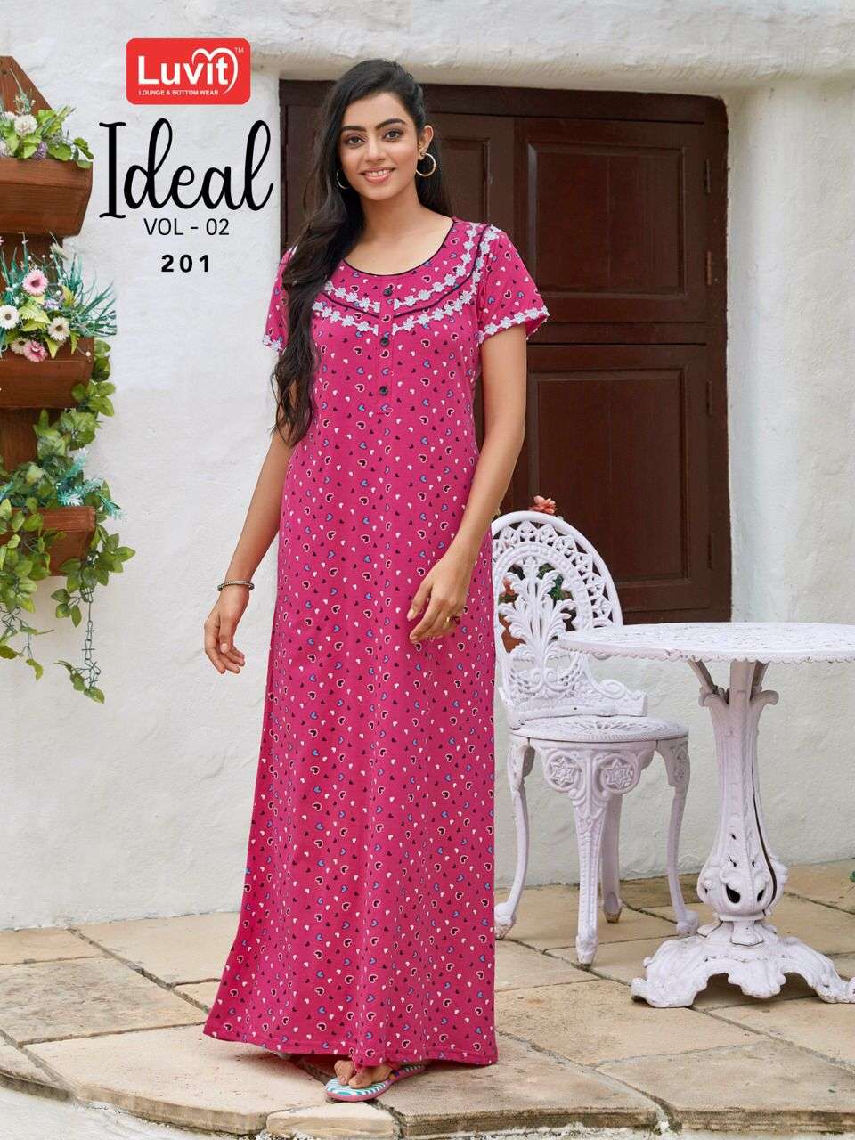 IDEAL VOL-2 BY LUVIT 201 TO 208 SERIES BEAUTIFUL STYLISH FANCY COLORFUL CASUAL WEAR & ETHNIC WEAR SUPER SINKER GOWNS AT WHOLESALE PRICE