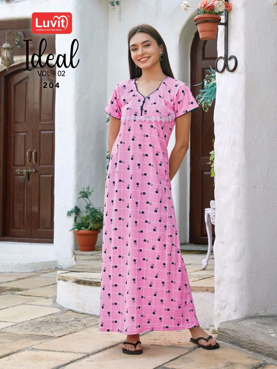 IDEAL VOL-2 BY LUVIT 201 TO 208 SERIES BEAUTIFUL STYLISH FANCY COLORFUL CASUAL WEAR & ETHNIC WEAR SUPER SINKER GOWNS AT WHOLESALE PRICE
