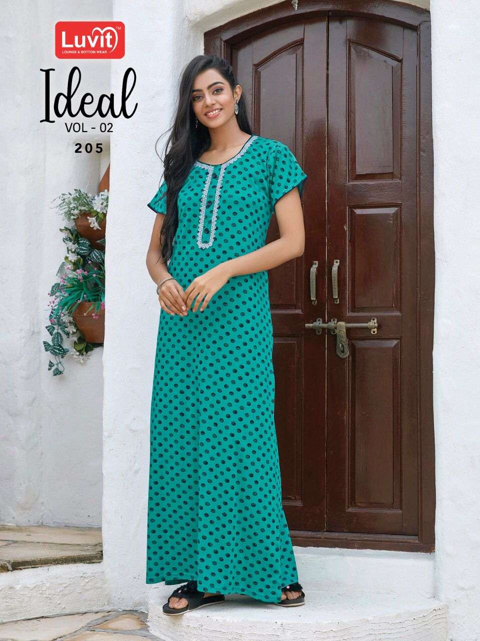 IDEAL VOL-2 BY LUVIT 201 TO 208 SERIES BEAUTIFUL STYLISH FANCY COLORFUL CASUAL WEAR & ETHNIC WEAR SUPER SINKER GOWNS AT WHOLESALE PRICE