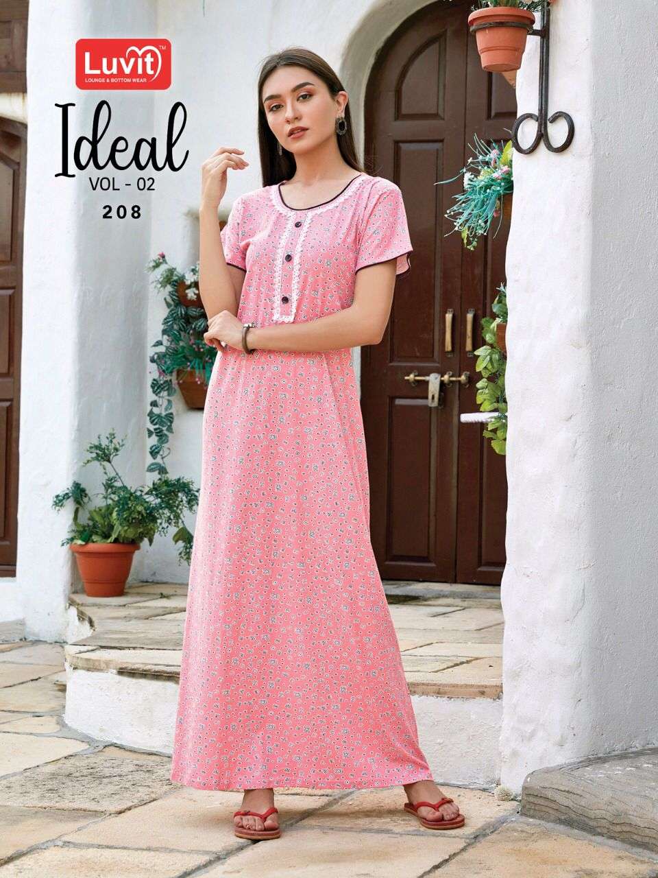 IDEAL VOL-2 BY LUVIT 201 TO 208 SERIES BEAUTIFUL STYLISH FANCY COLORFUL CASUAL WEAR & ETHNIC WEAR SUPER SINKER GOWNS AT WHOLESALE PRICE