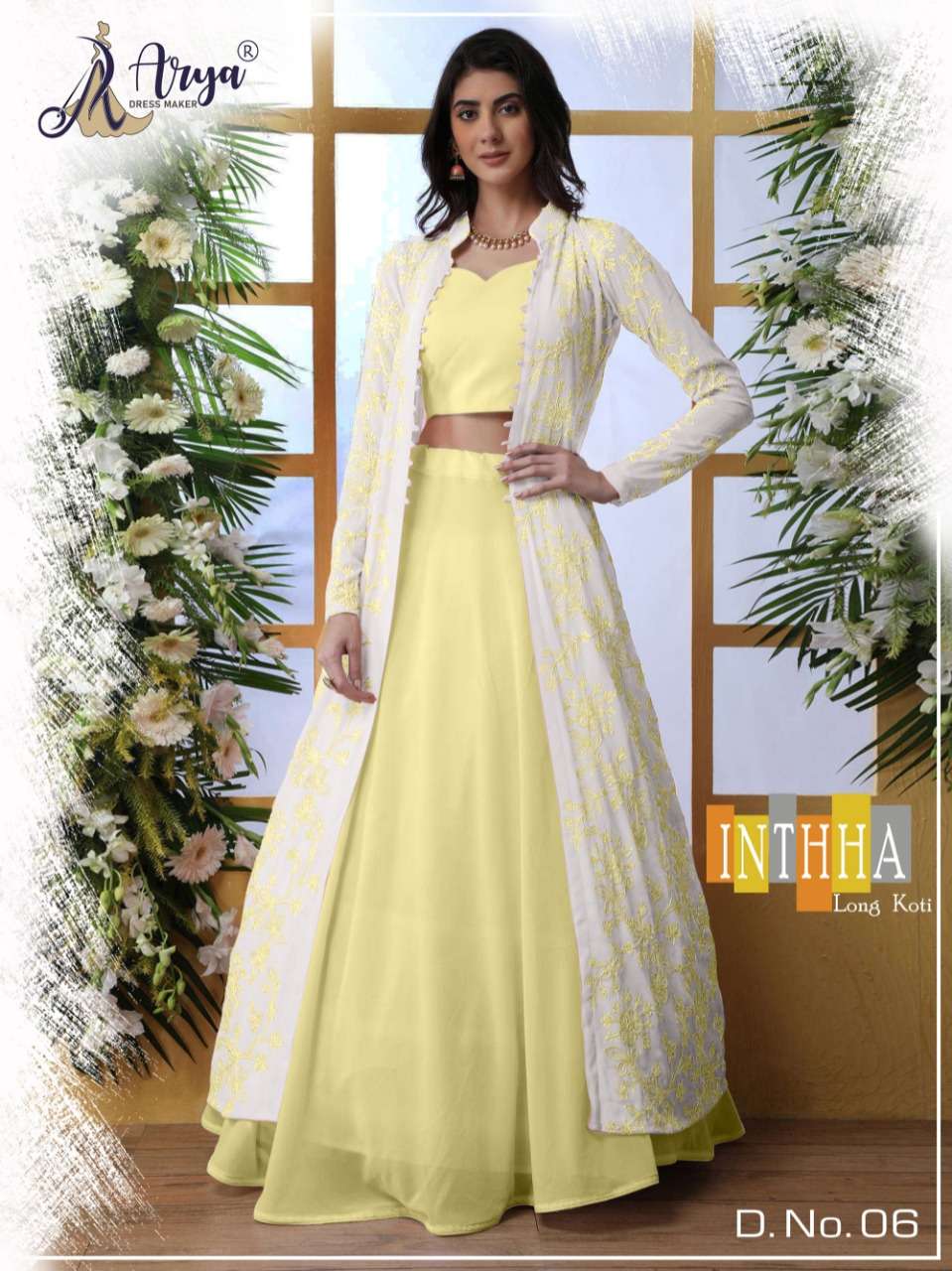INTHHA BY ARYA DRESS MAKER 01 TO 06 SERIES DESIGNER BEAUTIFUL NAVRATRI COLLECTION OCCASIONAL WEAR & PARTY WEAR GEORGETTE EMBROIDERED LEHENGAS AT WHOLESALE PRICE