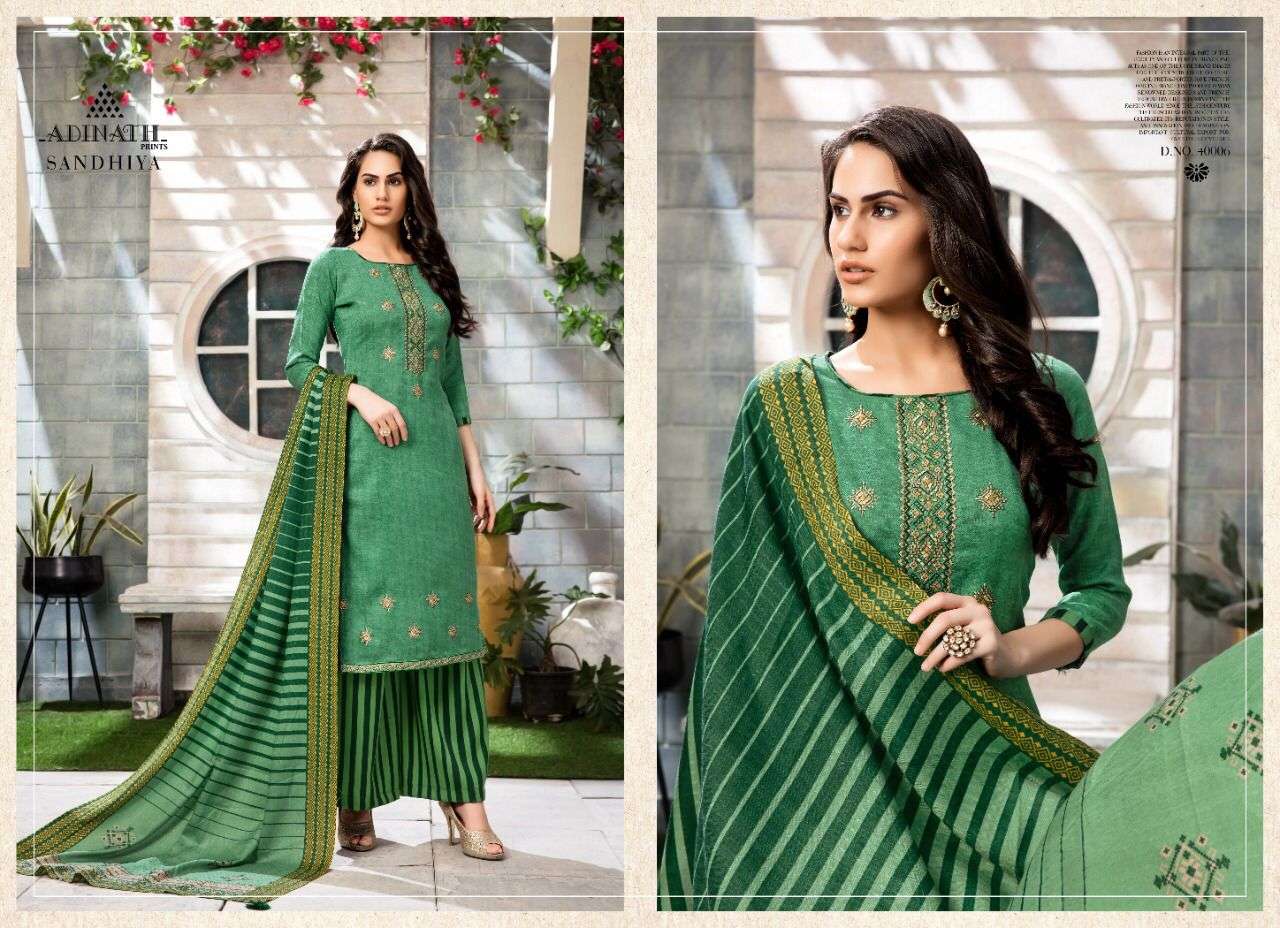 SANDHYA BY ADINATH PRINTS 40001 TO 40006 SERIES BEAUTIFUL STYLISH SHARARA SUITS FANCY COLORFUL CASUAL WEAR & ETHNIC WEAR & READY TO WEAR PURE PASHMINA PRINT WITH EMBROIDERY DRESSES AT WHOLESALE PRICE