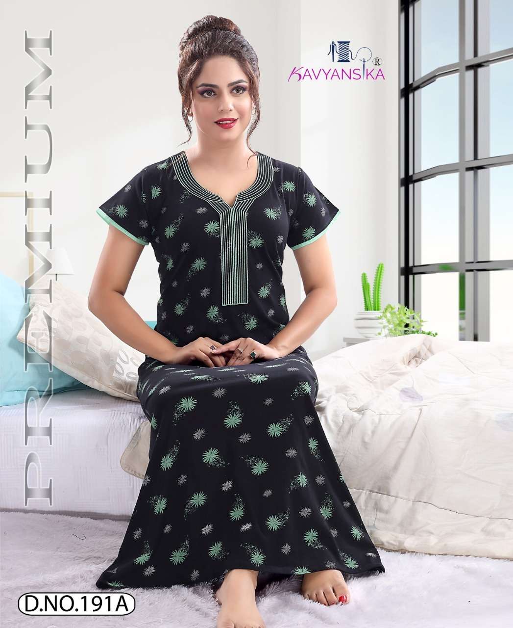 KAVYANSHIKA VOL-191 BY KAVYANSHIKA 191-A TO 191-F SERIES BEAUTIFUL STYLISH FANCY COLORFUL CASUAL WEAR & ETHNIC WEAR COTTON HOSIERY GOWNS AT WHOLESALE PRICE