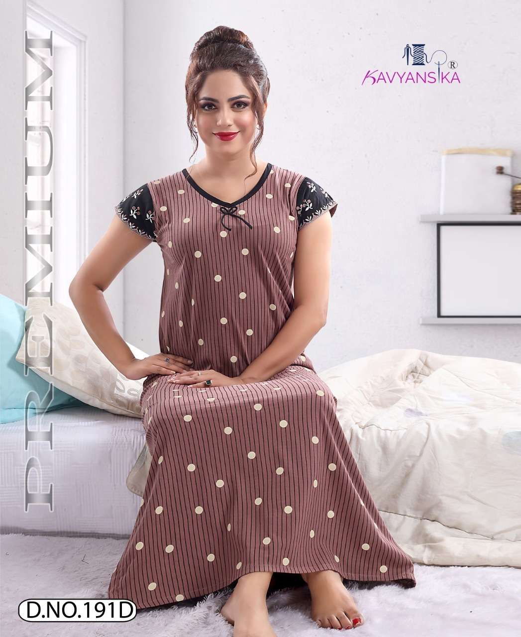 KAVYANSHIKA VOL-191 BY KAVYANSHIKA 191-A TO 191-F SERIES BEAUTIFUL STYLISH FANCY COLORFUL CASUAL WEAR & ETHNIC WEAR COTTON HOSIERY GOWNS AT WHOLESALE PRICE