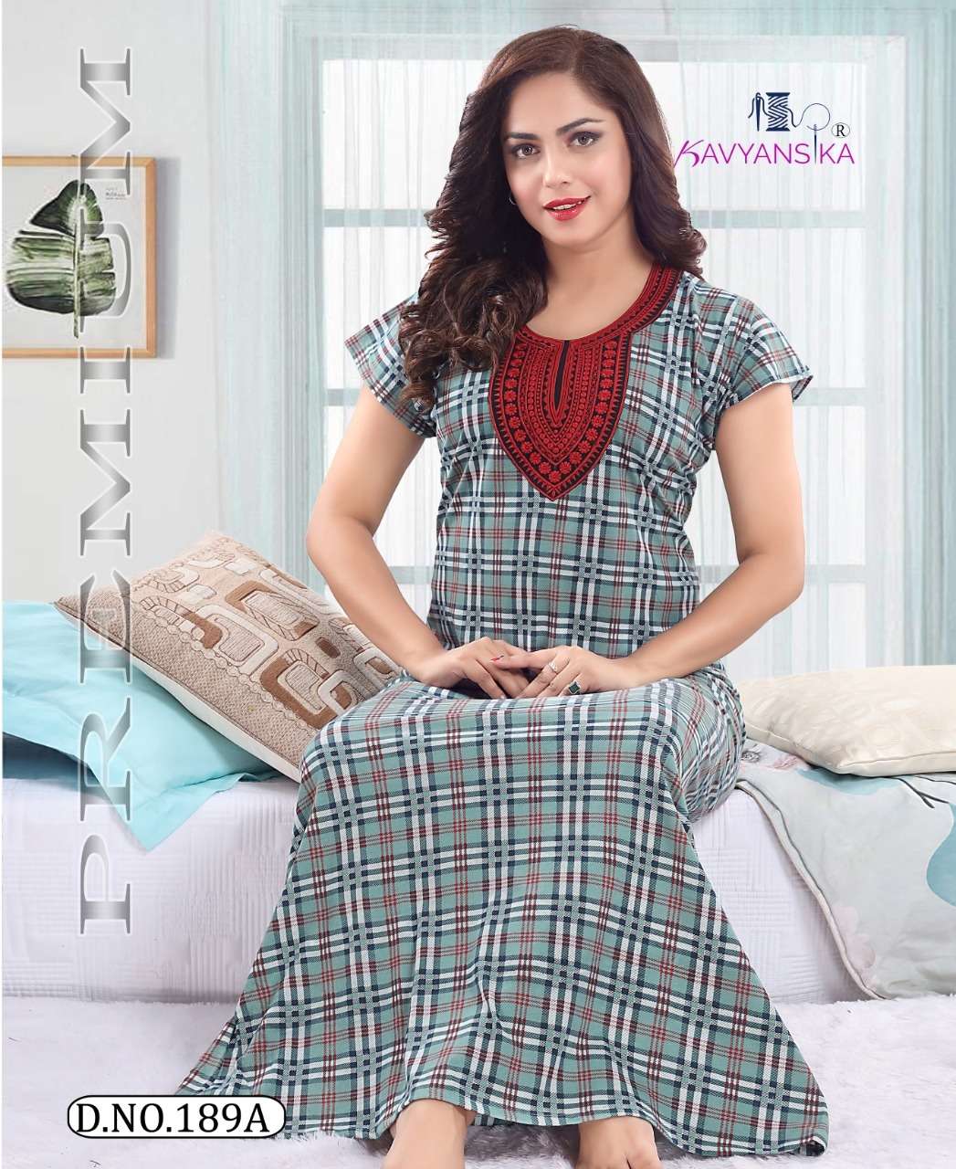 KAVYANSHIKA VOL-189 BY KAVYANSHIKA 189-A TO 189-F SERIES BEAUTIFUL STYLISH FANCY COLORFUL CASUAL WEAR & ETHNIC WEAR COTTON HOSIERY GOWNS AT WHOLESALE PRICE