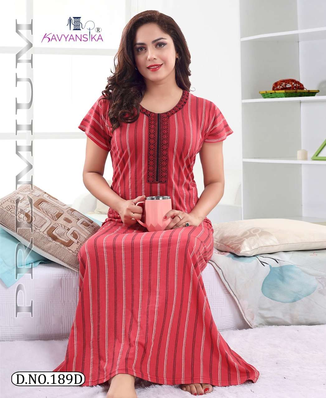 KAVYANSHIKA VOL-189 BY KAVYANSHIKA 189-A TO 189-F SERIES BEAUTIFUL STYLISH FANCY COLORFUL CASUAL WEAR & ETHNIC WEAR COTTON HOSIERY GOWNS AT WHOLESALE PRICE